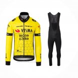 2024 Maillot Cyclisme Jumbo Visma Jaune Noir Manches Longues Et Cuissard