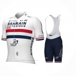 2024 Maillot Cyclisme Britannico Champion Bahrain Victorious Blanc Rouge Bleu Manches Courtes Et Cuissard