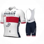 2024 Maillot Cyclisme Bahrein Champion Bahrain Victorious Blanc Rouge Manches Courtes Et Cuissard