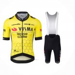 2024 Maillot Cyclisme Jumbo Visma Jaune Noir Manches Courtes Et Cuissard